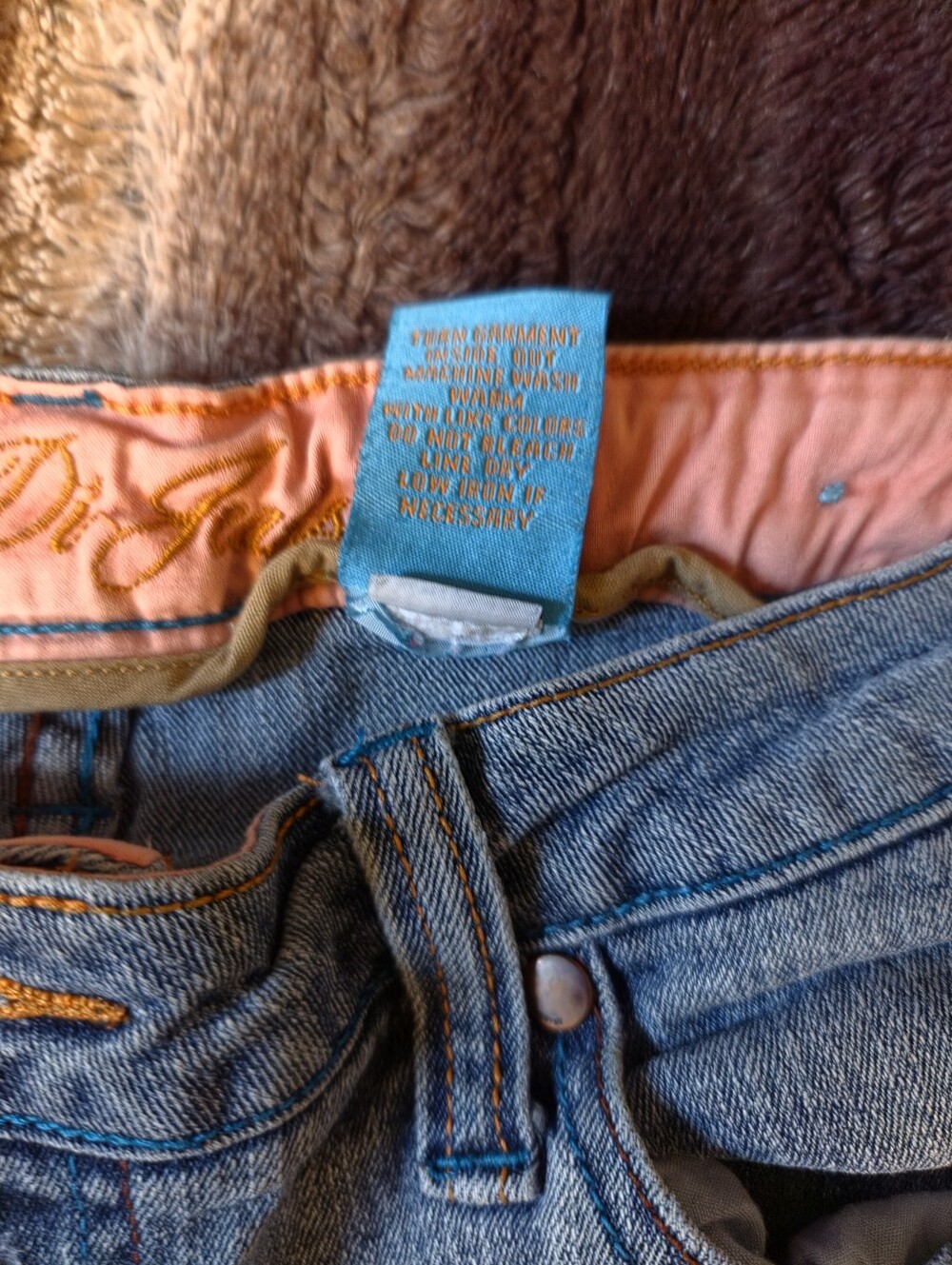 Y2K VINTAGE Flare Embroidered Low Rise Jeans Size 11 - Picture 9 of 11